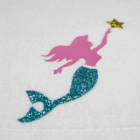 Ebsem Marine & Sea Life Hand Dish Towel 2 Pieces Set Premium Quality Turkish Towels Super Soft, Plush and Highly Absorbent Bath Hammam Gym Nautical Yacht Boat (White, Mermaid)