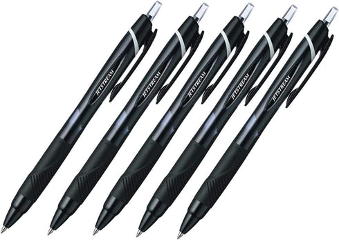 Uni-Ball Jetstream Extra Fine Point Retractable Roller Ball Pens,-Rubber Grip Type -0.7mm-Black Ink-Value Set of 5