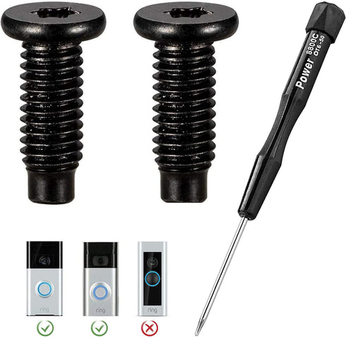 Ring Doorbell Security Screws Bolts Replacement with Screwdriver, T6 Torx Head ring safety screws, 2Pack