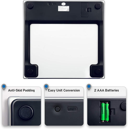 Etekcity Digital Body Weight Bathroom Scale with Step-On Technology, 400 Lb, Body Tape Measure Included, White