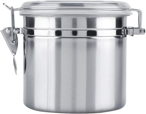 Eboxer Coffee Canister Stainless Steel Airtight Canister for Kitchen with Clear Lid and Sturdy Locking Clamp for Coffee Bean Tea Cereal Sugar Cookie Nut(1100ml)