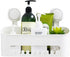 Shower Caddy Suction Cup No Drilling Shower Shelf Removable Wall Mounted Shower Organizer Perfect Shower Storage Waterproof Rustproof Shower Basket for Bathroom & Kitchen - White