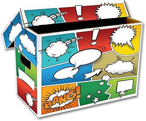 BCW Art POW! Short Comic Storage Box | Holds 150-175 Comics| Double-Walled Corrugated Cardboard | (1-Pack)