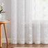 Lazzzy Sheer Curtains for Living Room Floral Embroidery 84 inch Long Rustic White Voile Window Curtain Drpaes for Bedroom Rod Pocket 2 Panels