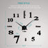 Lumuasky DIY Wall Clock, Large 3D Mirror Stickers Numbers Modern Silent Decorative Clock for Living Room, Bedroom, Home, Office, School (Black)