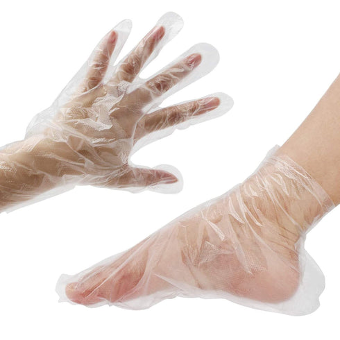 200pcs Paraffin Wax Bath Liners, Paraffin Bags for Hand & Foot, Plastic Paraffin Socks and Gloves for Therabath Hot Wax Therapy Bags Covers for Paraffin Wax Machine (200pcs mittens booties)