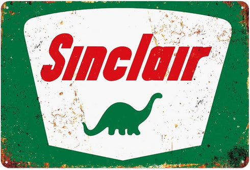 Standard Sinclair Tin Metal Wall Decoration, Original Design Thick Tinplate Wall Art Sign for Man Cave/Garage