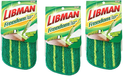 Libman Freedom Spray Mop Refills, 3 Pack, Green