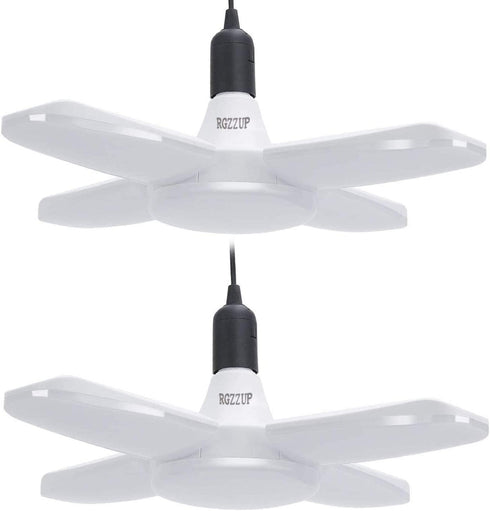 LED Garage Lights,2 Pack 60W Adjustable Trilights LED Garage Ceiling Light,6000Lumens LED Garage Ceiling Light, 6000k Nature Light with High Bright Garage Light for Garage,Warehouse