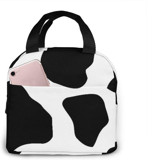 Cow Print Leak Proof and Reusable refrigerated Lunch Bag - Durable Compact Office School Lunch Box for Women, Men and Children