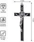 Wellcho Black Enamel Crucifix Wall Cross -Saint Benedict Metal Wall Art-7 Inch Cross Give Blessing and The Spiritual Sacred:Faith Gift for your Acquaintances