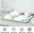 Absorbent Dish Drying Mat for Kitchen Counter - Yellow lemon teal background Microfiber Drying Pad, Reversible Drainer Mats for Countertop, Large 16 x 18 inch