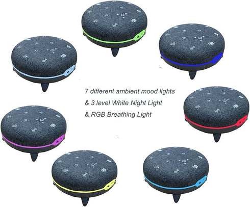 TIMIX White Noise Machine with Bluetooth Speaker 5.0 | Rechargeable Sound Machine for Sleeping Adults Baby | Night Light | Auto-Off Timer | Natural Sound for Home Outdoors Travel