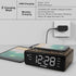 REACHER Alarm Clock Radio with Wireless Charging & USB Charger, Large LED Dimmable Display, 2 Wake Up Sounds, Adjustable Volume, FM Radio, Sleep Timer, Battery Backup for Bedroom, Office (Wood Grain)