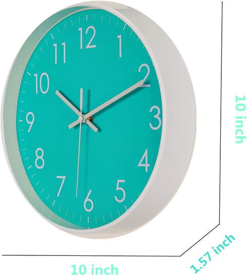 Jdelai Indoor Silent Non-Ticking Quartz Modern Simple Wall Clock Digital Quiet Sweep Movement Office/Kitchen/School/Living Room Decor 10 Inch