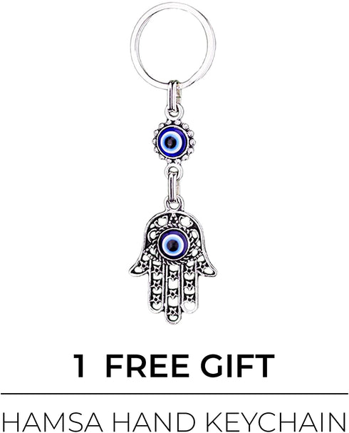 MC.HOMIES 4.7'' Evil Eye Wall Decor & Gift Hamsa Hand Evil Eye Keychain - Evil Eye Decorations for Home - Evil Eye Turkish and Greek Decor - Wall Home Decor Amulet (Flower Pattern)