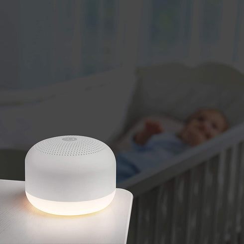 Yogasleep Travel Mini Portable White Noise Sound Machine | 6 Soothing Sounds | Soft Dimable Night Light | Compact Sleep Therapy for Adults & Baby | USB Rechargeable | Lanyard for Easy Hanging