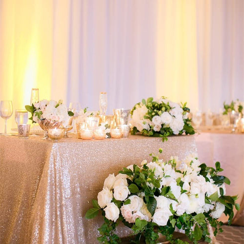 Sequin Party Tablecloth Champagne Blush 60x102inches Shiny Table Overlay Shimmer Table Covers Elegant for Wedding Birthday Home Decorations