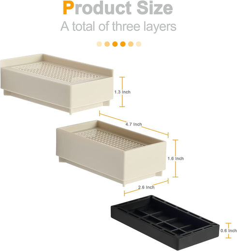 HOME RIGHT Bed Risers 3 Inch, Heavy Duty Stackable Furniture Riser, Adjustable Bed Frame Lift for Beds, Desks, Sofa, Coach, Tables and Chairs, Supports Up to 1,300 Lbs(4Pcs, White).