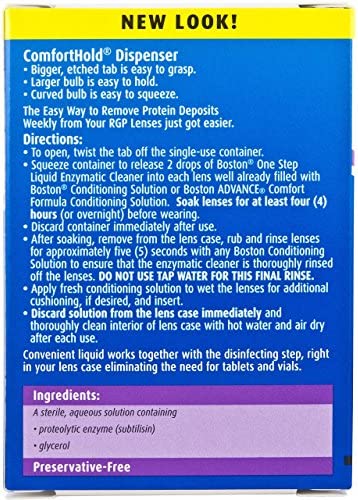 Bausch & Lomb Boston One Step Liquid Enzymatic Cleaner, Protein Remover, 0.01 Fl Oz each, 12 Count (Pack of 1)