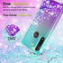 Gritup Moto G Power Case, Motorola G Power Phone Case with HD Screen Protector for Girls Women, Cute Clear Gradient Glitter Liquid TPU Slim Phone Case for Motorola Moto G Power Teal/Purple