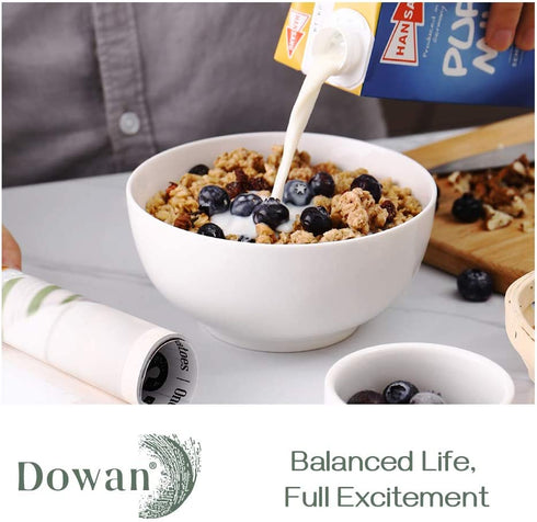DOWAN Ceramic Soup Bowls, Cereal Bowl, 22 Ounce Bowls Set, Chip Resistant, Dishwasher & Microwave Safe, Porcelain Bowls for Kitchen, White Bowls for Cereal Soup Rice Pasta Salad Oatmeal, Set of 4