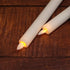 DRomance White Flameless Taper Candles with Remote and Timer, Moving Wick LED Flickering Window Candles Battery Operated 0.78 x 9.5 Inches Real Wax Amber Yellow Christmas Decoration Candles Set of 2