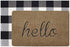 Welcome Doormat, Hello Mat Outdoor Rug + Buffalo Plaid Layered Rug, Entryway Indoor Outdoors Mats Hello Brown¦