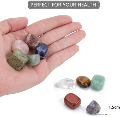 ORNOOU Chakra Stones Healing Crystals Set of 10 - Chakras Balancing, Crystal Therapy, Meditation, Reiki - Chakra Set with Gift Box