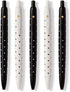 Kate Spade New York Black Ink Pen Set of 5, Polka Dot Retractable Pens, Cute Plastic Click Pens, Black Dots