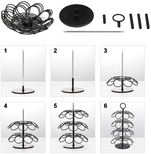 KIMIUP Coffee Pod Holder, Coffee Pod Storage Compatible with K-Cups(36 Pods), Kitchen Detachable Coffee Pod Organizer for Countertop, Spins 360-Degrees Coffee Pod Carousel