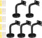 High-PQ Heavy Duty Staircase Handrail Bracket Black Stainless Steel Wall Mount, 5 Pack Shelf Brackets Set with Base Flange Solid Cast Iron for Stairs Handrails, Railing, Guardrails, Satin Finish