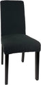 WELMATCH Black Jacquard Spandex Dining Chair Covers - 4 PCS Stretch Removable Washable Dining Chair Slipcovers (Black, 4)
