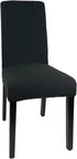 WELMATCH Black Jacquard Spandex Dining Chair Covers - 4 PCS Stretch Removable Washable Dining Chair Slipcovers (Black, 4)