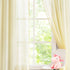 Pom Pom Yellow Sheer Curtains for Girl's Room 63" Linen Texture Voile Draperies for Bedroom 52" w 2 Pack