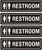 Self-Adhesive Unisex Restroom Sign for Bathroom Toilet Door or Wall Decor, Metal Signs for Business Office and Home, Rust Free Fade Resistant (4 Pack 7 x 2 inches)
