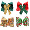 4 Pcs Large Christmas JOJO Hair Bows, 8 Inch Handmade Grosgrain Ribbon Alligator Clip Hair Accessories for Gifts 1