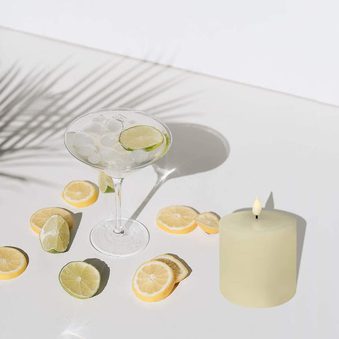 smtyle Flameless Candle with Battery Operated 3 X 3 Inch Real Wax Pillar LED Candle with 10 Key Remote and Cycling Timing Ivory