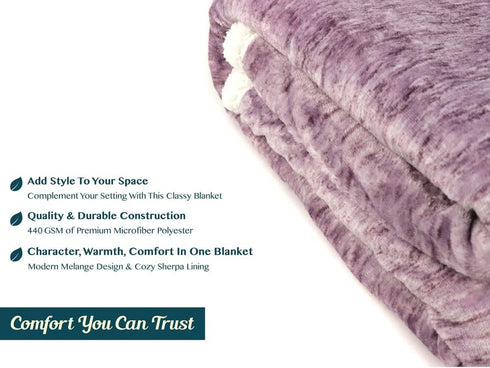 PAVILIA Melange Sherpa Blanket Throw Wine Purple | Soft, Fluffy, Microfiber Fleece Blanket for Couch Sofa | Warm Fuzzy Luxury Modern Plush Blanket,50x60 Inches