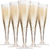 Plastic Champagne Glasses | 32 Pack | Gold Glitter Disposable Flutes in Bulk, Perfect for Parties, Wedding, Mimosa, Valentines Day, Brunch, and Bachelorette Party, Toasting Flutes