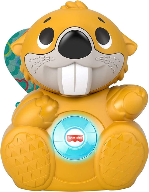 Fisher-Price Linkimals Boppin’ Beaver, Light-up Musical Activity Toy for Baby , Yellow