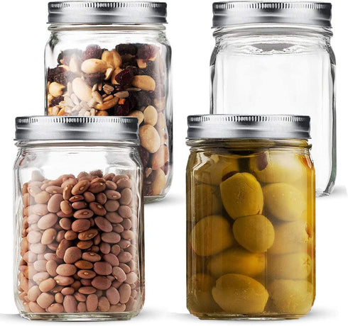 32 oz Mason Jars Wide Mouth with Airtight Lids, Pickling Mason Jars Glass for Food Storage, Canning, Fermenting Fruits and Vegetables (4 Pack)
