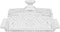 HOME-X Crystal Butter Dish with Lid, Real Crystal Covered Dish, Butter Holder for Serving and Storage, 8"L x 3 ½" W x 4' H, Crystal