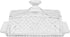 HOME-X Crystal Butter Dish with Lid, Real Crystal Covered Dish, Butter Holder for Serving and Storage, 8"L x 3 ½" W x 4' H, Crystal