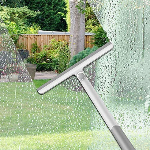 Shower Squeegee for Shower Doors, Shower Squeegee for Glass Doors, Bathroom, Mirrors, Windows Cars and Tile Walls, Silicone Handle Shower Squeegee 12 Inch ?Grey,2 Pack?
