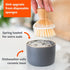 Full Circle Bubble Up Ceramic Soap Dispenser & Bamboo Dish Brush, White/Gray