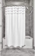 iDesign 74638 Tassel Fabric Shower Curtain for Master, Guest, Kids', College Dorm Bathroom, 72" x 72"
