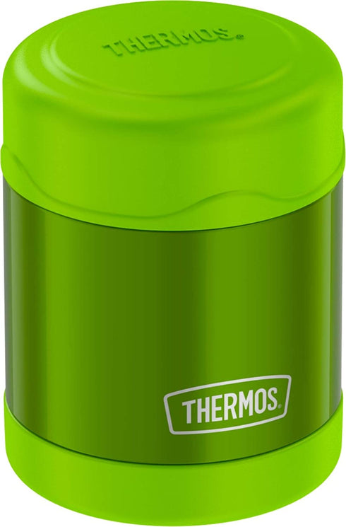 THERMOS FUNTAINER 10 Ounce Stainless Steel Vacuum Insulated Kids Food Jar, Lime Green