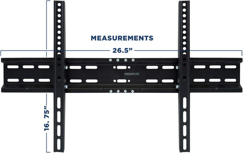 Mount-It! TV Wall Mount Bracket | Tilting 2" Low Profile Design Fits Large Flat Screen TVs 37 38 42 50 55 58 60 65 70 Inch | 15 Degrees Tilt | VESA Compatible up to 600x400mm | 77 Pound Capacity