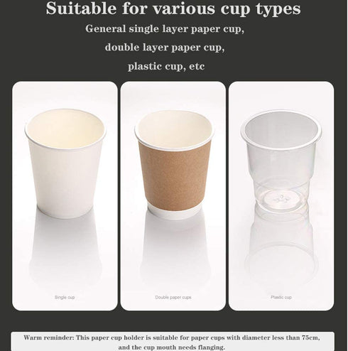 DAHAKII Cup Dispenser for Water Paper Cup Holder Wall Mounted Anti-Dust Cover Self Adhesive Pull Type Disposable Cups Holder (Gray)